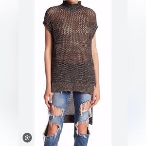 Free People Dusk ‘Til Dawn Open Knit Sweater Tunic